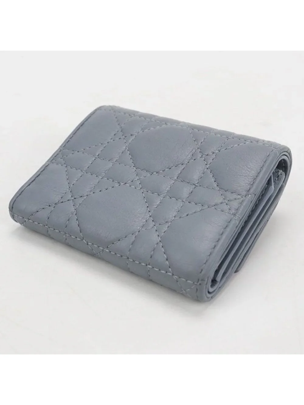 Dior Hibiscus Wallet Caro Trifold Calfskin